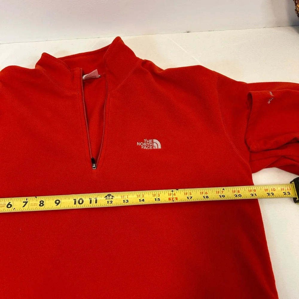 The North Face Men's TKA 100 Fleece Aldo‎ 1/4-Zip Pullover Reddish Orange Medium